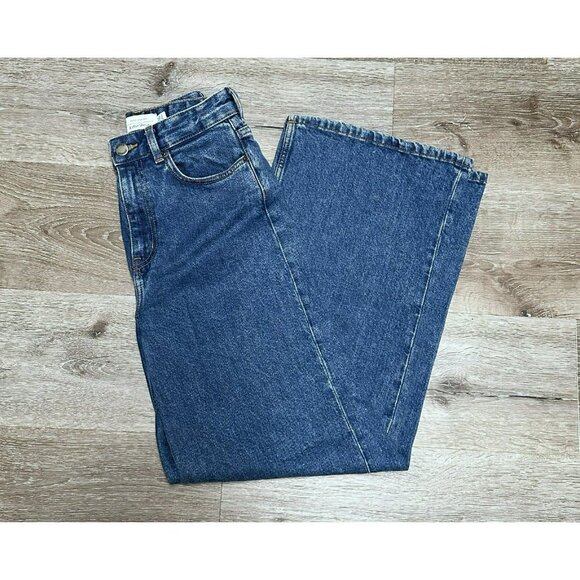 & Other Stories Paris Atelier High Waist Wide Leg Jeans Blue Medium Wash Size 26 - Picture 2 of 11